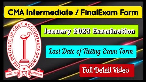⭕How to fill CMA Inter exam form | CMA Intermediate Exam Form Dec 2023 | last date for CMA Exam form