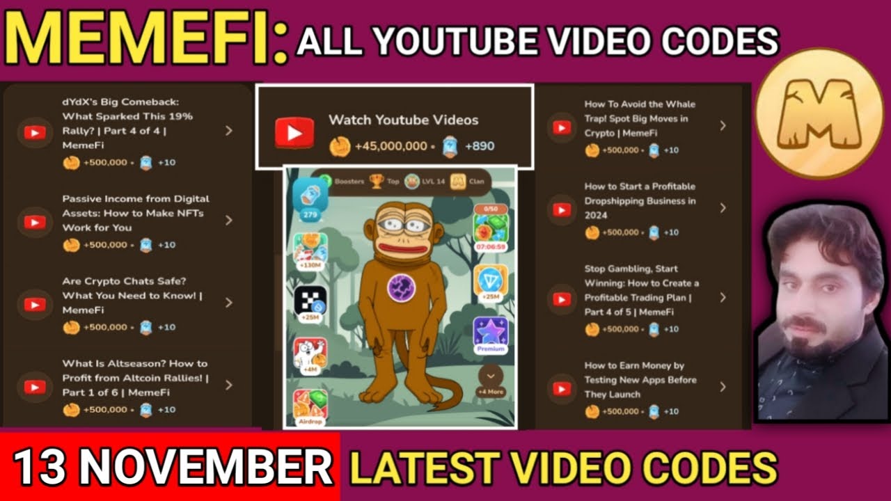 Memefi Task Code MEMEFI ALL YOUTUBE VIDEO CODES 13 NOVEMBER | LATEST MEMEFI VIDEO CODES ...
