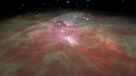 Flight through Orion Nebula in visible and infrared light (excerpt)