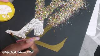 DIY LV INSPIRED GLITTER WALL CANVAS screenshot 3