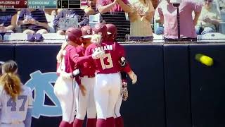Florida State softball's Mack Leonard hits home run vs. North Carolina