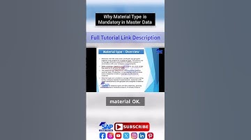 Why Material Type is Mandatory in Master Data | SAP QM Master Data | QM Material Master Data | #erp