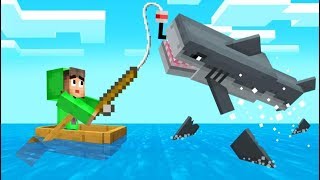 FISHING *GIANT* SHARKS In MINECRAFT! (Scary)