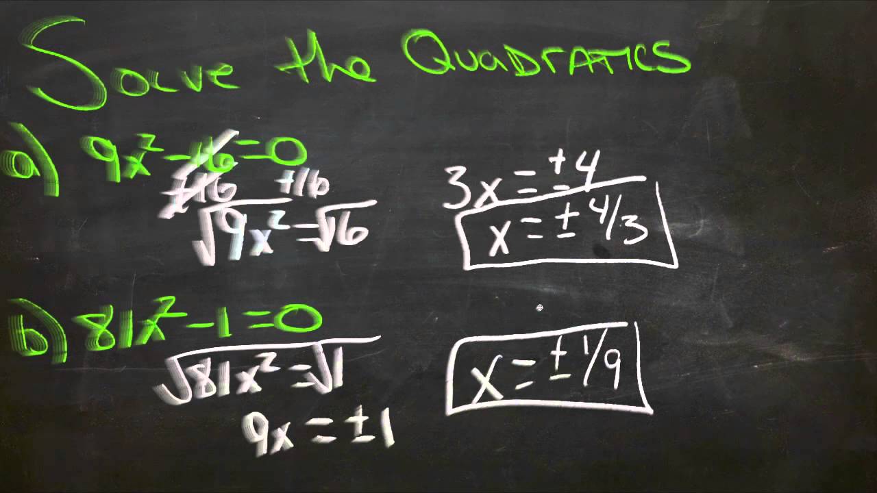Solving Quadratic Equations Using Square Roots: An Explanation (Algebra ...