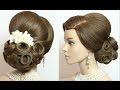 Bridal hairstyle. Wedding updo for long hair tutorial