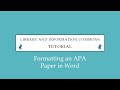APA Formatting in Word (7th edition)
