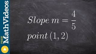 Writing An Equation Using Point Slope Form Given A Point And Slope