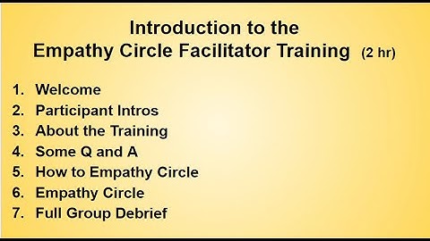 BEST EMPATHY TRAINING: Intro & Orientation to the Empathy Circle Facilitator Training