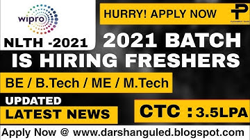 Wipro NLTH 2021| Date Pattern Announced | How to Apply for wipro NLTH Registration | Placement Talks