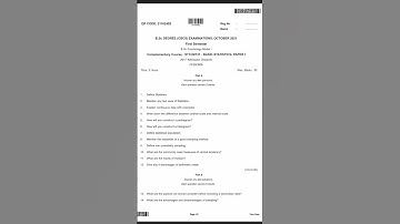 #mguniversity 1SEMSESTER BSC BASIC STATISTICS PREVIOUS YEAR QUESTION PAPER
