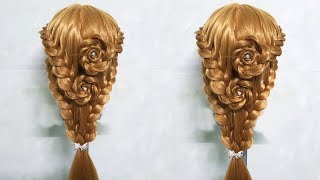 Latest hairstyle 2018 for long hair🌹 rose hairstyle hair tutorial🍀🌸 latest wedding hairstyle 2018 screenshot 5
