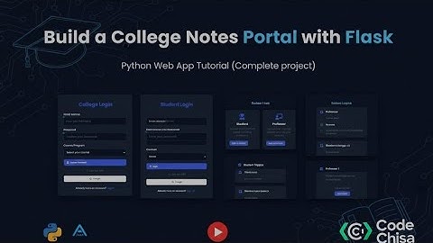 🎓Build a College Notes Portal with Flask | Python Web App Tutorial (Complete project).#python