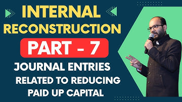 Internal Reconstruction Part-7 | Corporate Accounting | Entries Related to Reducing Paid-Up Capital