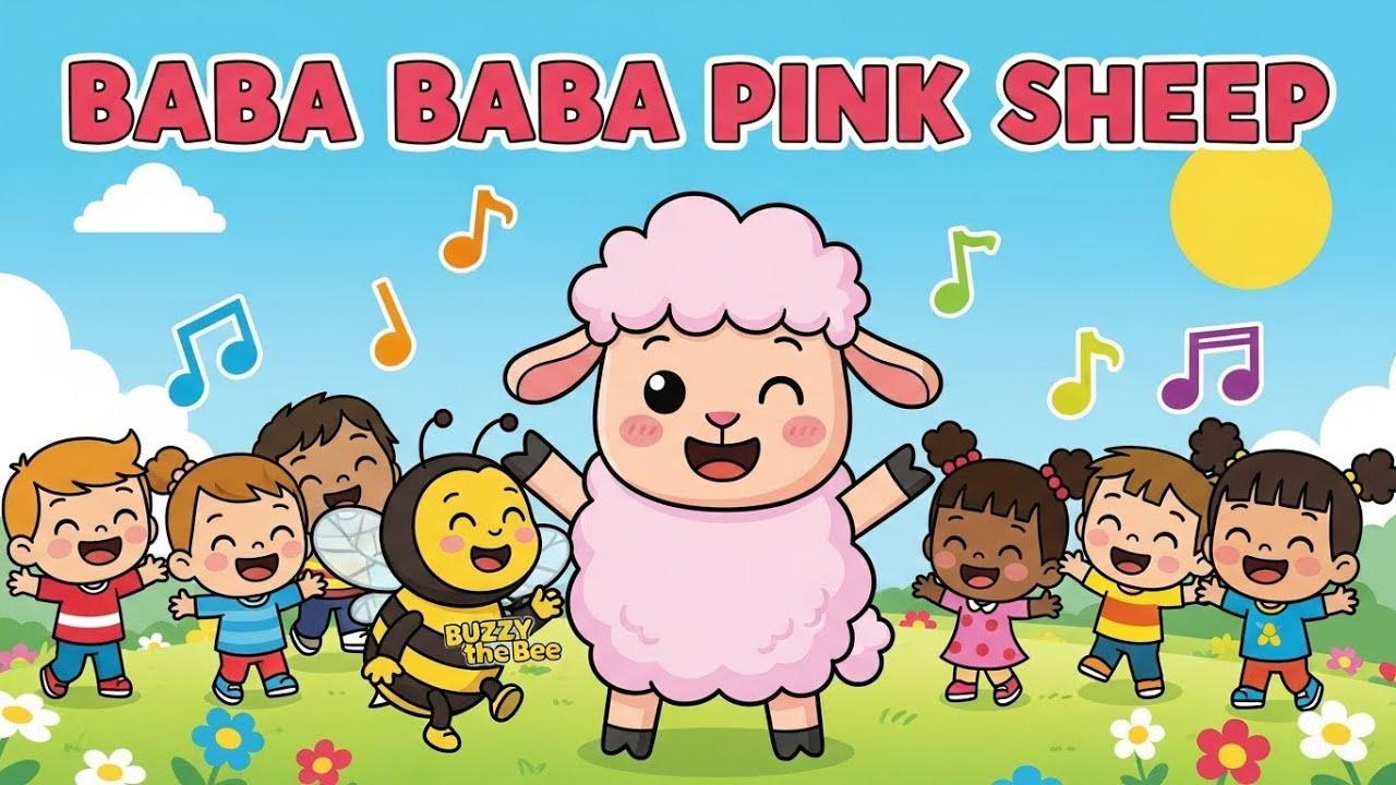 Баба Баба Розовая Овечка 🐑💗🎶 | Веселая песенка про цвета и животных для детей | Время Баззи Тьюнс