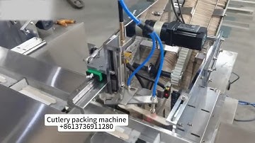 Automatic cutlery packing machine napkin spoon fork knife, speed 150bags/min