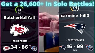 Get A 26,600+ In Solo Battles! Full Solo Battle Game Current gen! Madden 22 ultimate Team