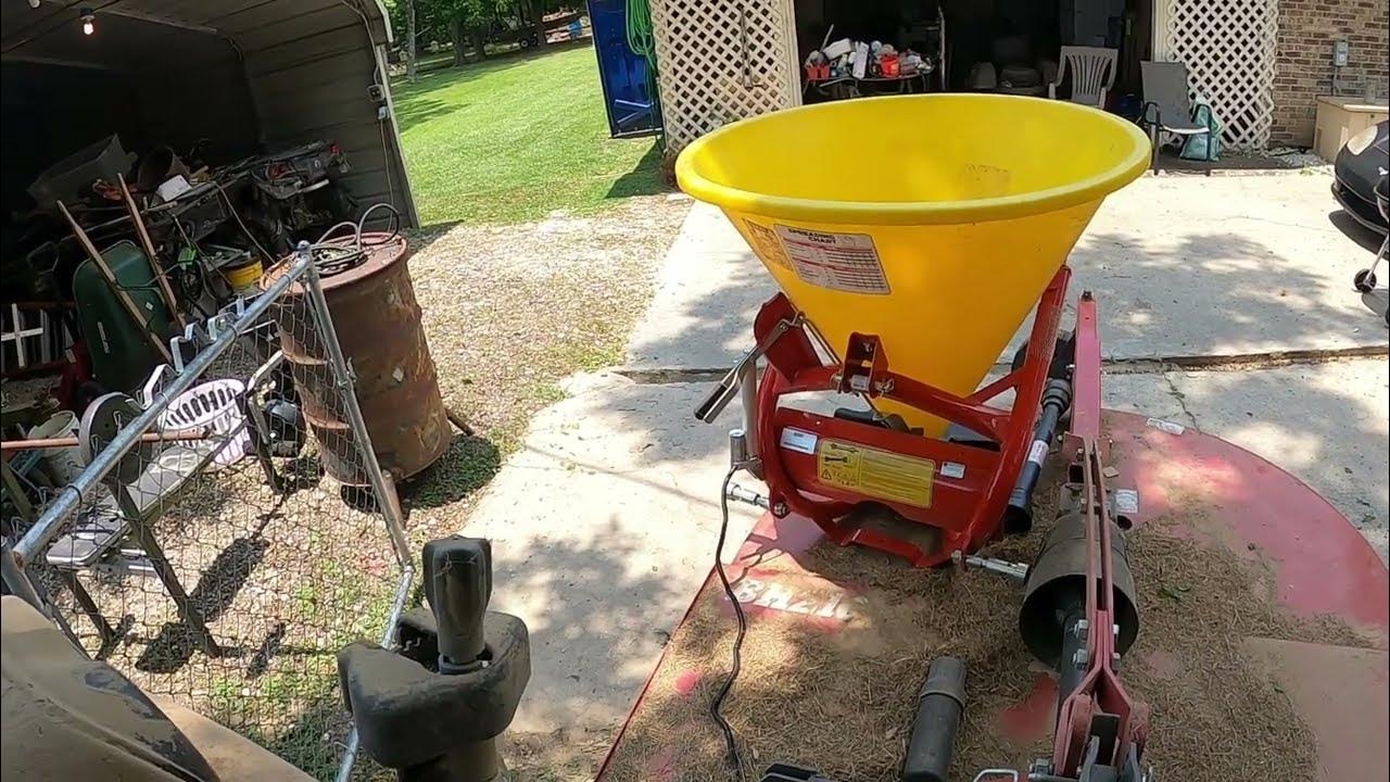 "King Kutter 400 Poly seed spreader" Installing a 12volt actuator on
