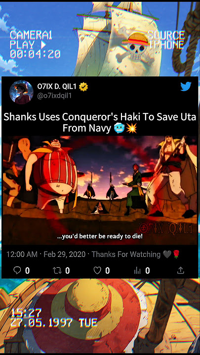 Shanks Uses Conqueror's Haki To Save Uta From Navy 🥶💥