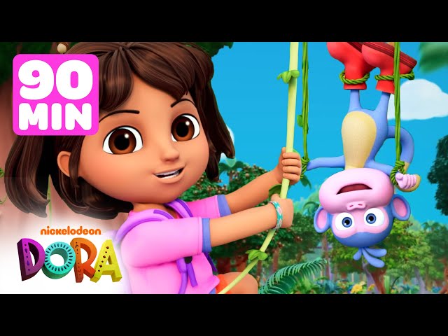 dora♡ Dora and Boots Swing on Vines! & More Rainforest Adventures