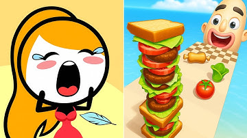 SAVE HER Vs SANDWICH RUNNER: Satisfying ASMR Tiktok Gameplay - All Max Levels Gameplay 2025