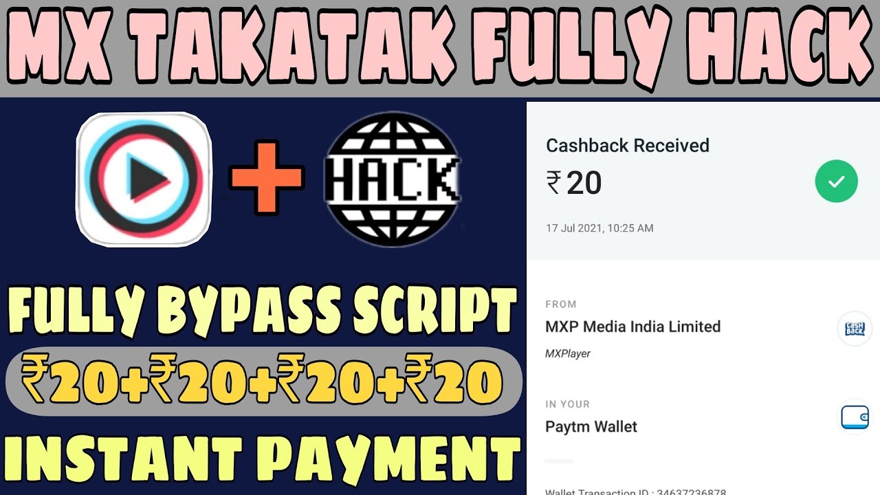 Mx Taka Tak app Refer Bypass Script || Earn Instant ₹20 ₹20 in Paytm || 2021 Best Refer and Earn app