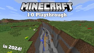 Beating Minecraft 1.0 (Playthrough) (new version)