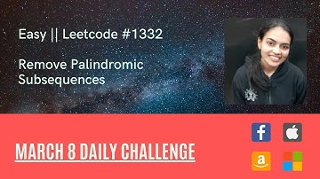 Leetcode 1332. Remove Palindromic Subsequences