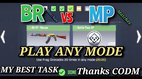 Use Frag Grenades 20 times in any mode (BR - MP Matches) Task Complete || Call Of Duty Mobile ||