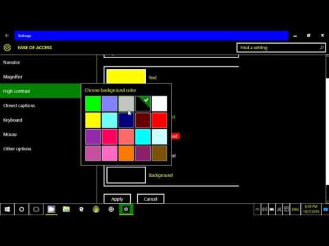 Windows 10 How to enable and customize high contrast settings for visually impared hqdefault