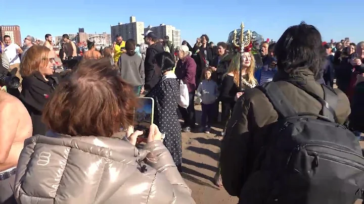 Coney Island New Year's Day 2023 Polar Bear Plunge:  4K,  C0706