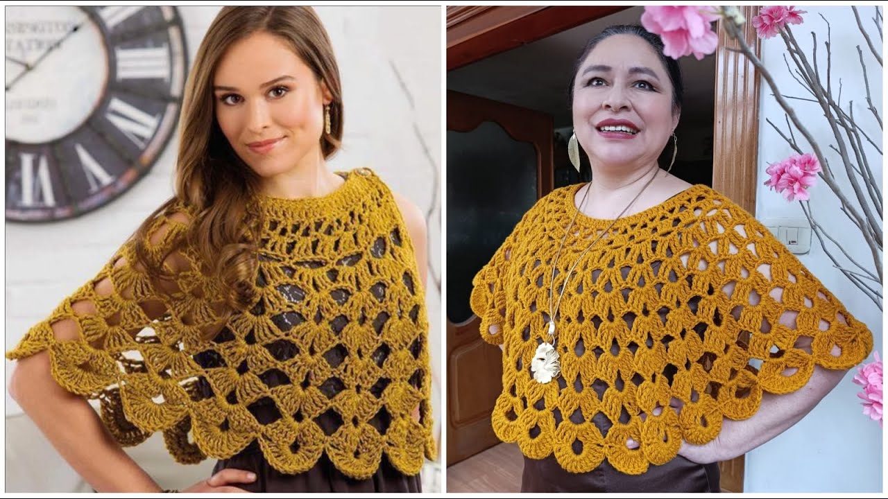 Tutorial de Chal - Pocho MOSTACILLA. Tejido a ganchillo, disponible para todas las tallas.