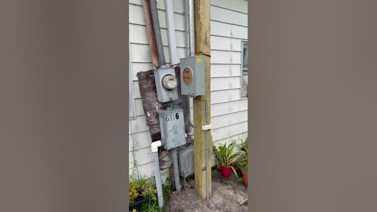 Service pole mobile home meter can and panel installation youtube