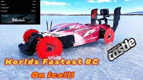 Arrma Limitless V2 94mph Off-Road Speed Run On Ice!!! #sawblade #iceracing #worldsfastest