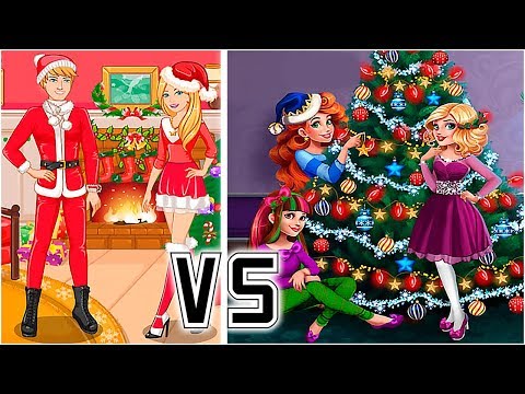 Видео: Girls and Boyfriend Play Christmas Dress Up and Tree Decoration Games Compilation