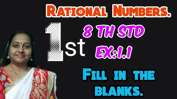 🤪 தமிழில்!! TN-சமச்சீர்2020🤪8th std maths, Ex.1.1 Fill in the blanks🌹New syllabus