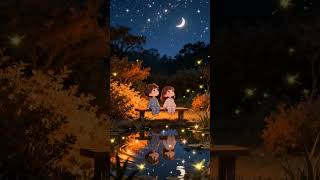 &quot;Cartoon Love Story: Night Sky &amp; Sweet Moments 🌙💕&quot;&quot;Cute Cartoon Couple Enjoying a Night View 🌙💖&quot;