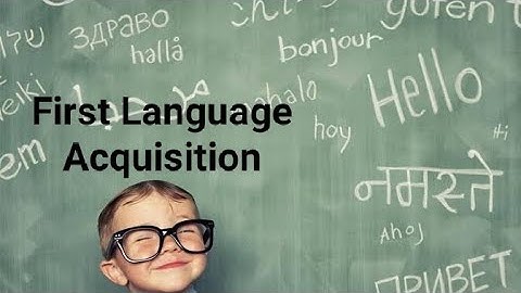 Psycholinguistics: First Language Acquisition Lecture 3