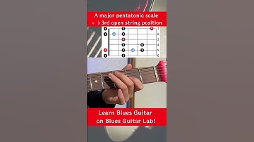 A  major pentatonic scale + ♭3 open string position #scales #guitartabs #guitarlessons