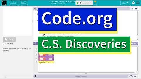Code.org Lesson 9.1 Sprite Properties | Tutorial with Answers | Unit 3 CS Discoveries