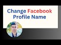 ফেসবুক প্রোফাইল নাম পরিবর্তন। facebook id name change