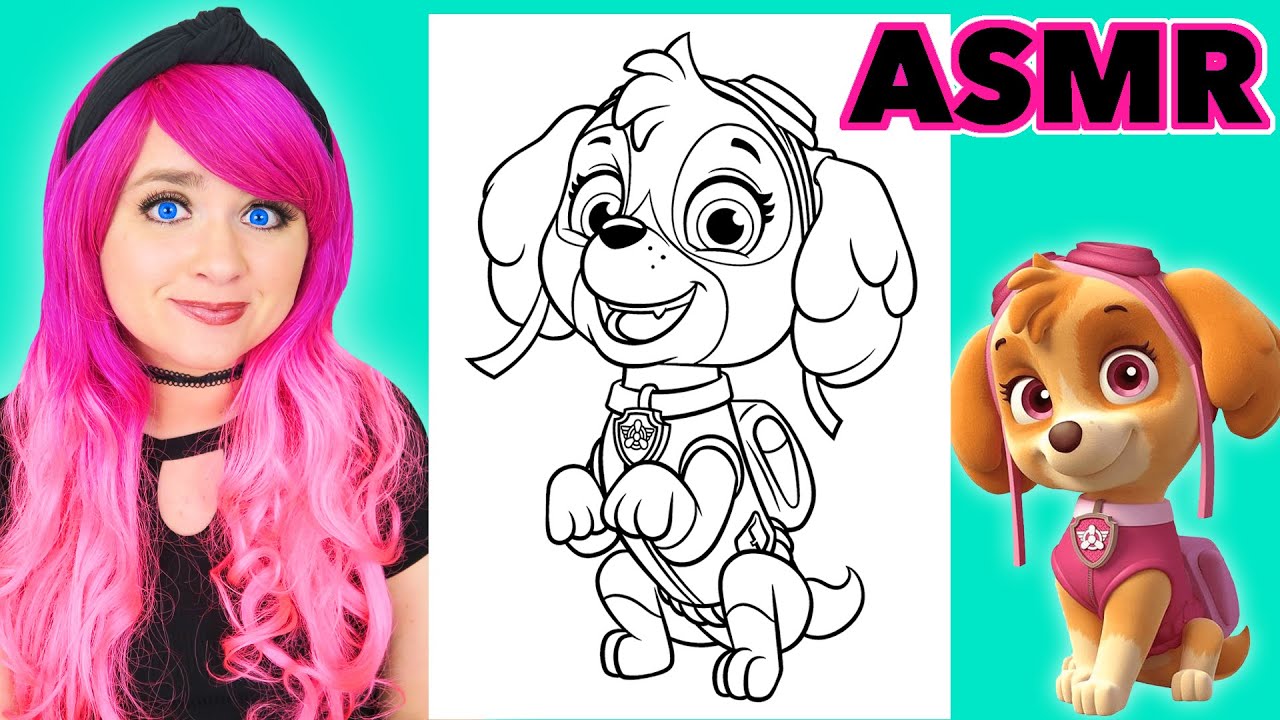 ASMR Coloring Skye from PAW Patrol | Calming ASMR Coloring for Relaxation & Stress-Relief