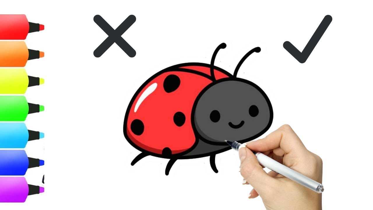 How to draw ladybug | Cute ladybug drawing easy - YouTube