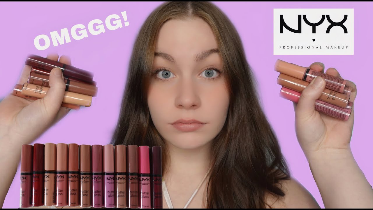 NYX BUTTER GLOSSES | 12 SHADE SWATCHES