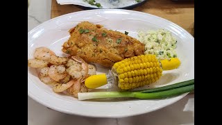 Redfish Filets & Butter Roasted Shrimp Seafood Platter, better than restaurants 😋