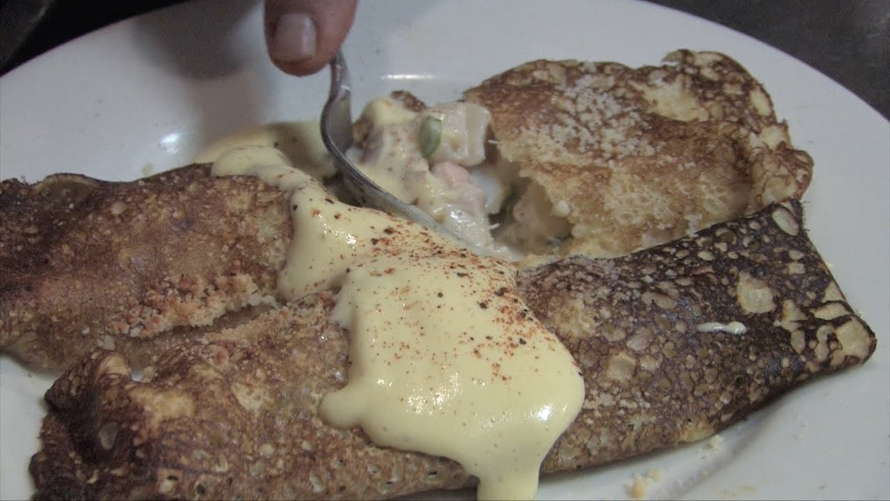 Классические блины с морепродуктами