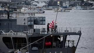 DD151護衛艦あさぎり 自衛艦旗降ろし方＠金沢港