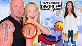 I got a TWINNING TATTOO with my DAD! Causing a DIVORCE?! My mom is MAD!!