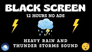 🔴 Heavy Rain and Thunder Sounds for Sleeping - Black Screen | Relaxing Storm, Fall Asleep Fast
