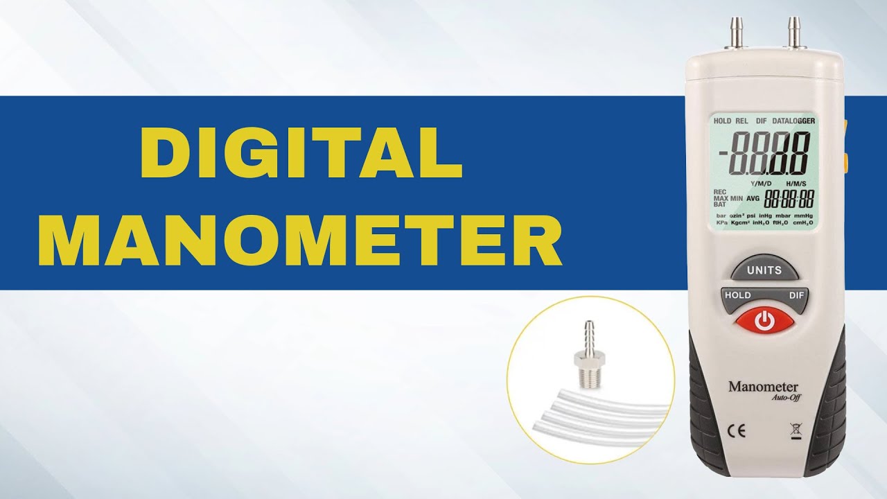 Digital Manometer | Dual Port Air Pressure Meter Pressure Gauge HVAC Gas Tester