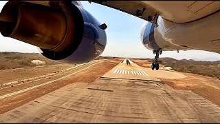 ESPECTACULAR VISTA DE UN AVION DE INTERJET ATERRIZANDO EN HUATULCO 100% REAL